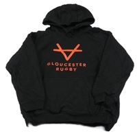 Čierna mikina s nápisom a kapucňou Oxen