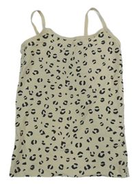 Béžovo-čierny vzorovaný top Hema