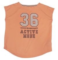 Oranžové športové crop tričko s nápisom H&M