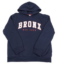 Tmavomodrá mikina s nápisem a kapucí Kangaroo Poo