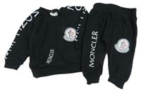 2set - Černá mikina + tepláky s logem Moncler