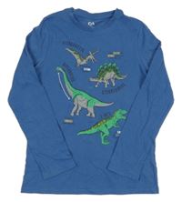 Modré tričko s dinosaurami C&A
