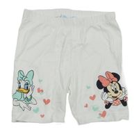 Biele elastické kraťasy s Minnie a Daisy Disney