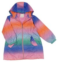 Barevná pruhovaná šusťáková jarní parka s kapucí Next