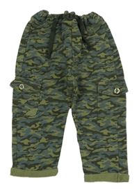 Khaki-modré army cargo tepláky Ergee