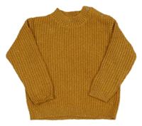Medový melírovaný rebrovaný sveter George