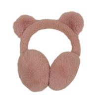 Růžové kožešinové klapky na uši s oušky