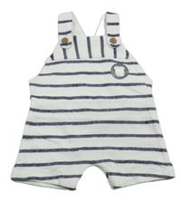 Nové - bielo-tmavomodré pruhované teplákové na traké kraťasy little nutmeg