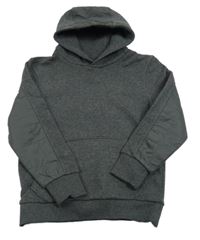 Tmavosivá melírovaná tepláková mikina s logom a vreckom a kapucňou Firetrap