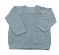Svetlomodrý rebrovaný sveter s vreckom George