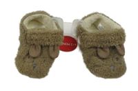 Nové - hnědošedé chlupaté zateplené capáčky John Lewis vel. 16-18