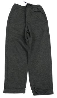 Tmavošedé melírované chino teplákové kalhoty ZARA