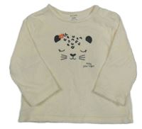 Smotanová zamatová mikina s čumáčkem KIABI