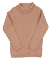 Pudrový žebrovaný svetrový rolák George