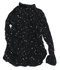 Čierna blúzka s hviezdičkami a nápismi S. Oliver