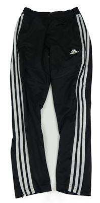 Černo-bílé funkční sportovní tepláky Adidas