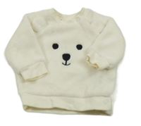 Smotanová plyšová prepínaci mikina s medvedíkom H&M