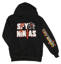 Čierna mikina s Ninjou a kapucňou