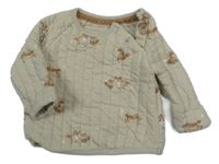 Béžová rebrovaná vyteplená mikina s liškami George