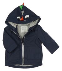 Tmavomodrá jarní bunda s kapucí a ostny F&F