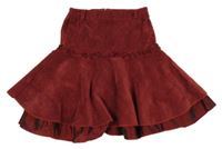 Vínová menšestrová sukňa s kanýrkem