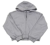 Světlefialovošedá oversize crop prepínaci mikina s kapucňou everyday