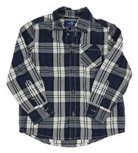 Tmavomodro-černo-bílá kostkovaná košile TOM TAILOR