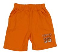 Oranžové kraťasy s číslom a nápismi