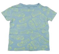 Svetlomodré tričko s autami sinsay