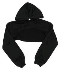 Černé teplákové bolérko s kapucňou SHEIN