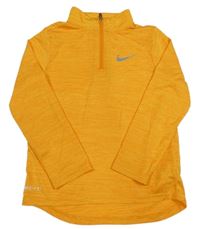Pomerančové melírované funkční sportovní mikinotriko s logom Nike