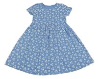 Modré šaty s kopretinami St. Bernard