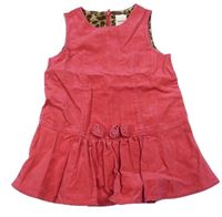 Ružové zamatové šaty s kvietkami Gymboree