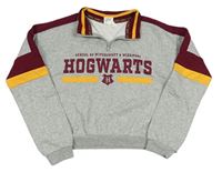 Sivo-vínovo-okrová crop mikina s nápisem - Harry Potter H&M