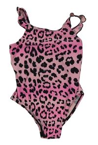 Růžové jednodílné plavky s leopardím vzorem Primark