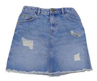 Svetlomodrá rifľová sukňa s vyšúchaním zn. River Island