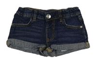 Tmavomodré rifľové mid rise kraťasy Denim Co.