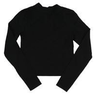 Černé crop triko se stojáčkem New Look