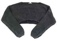 Tmavosivý rebrovaný crop sveter Primark
