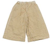 Bielo-hnedé pruhované ľahké culottes nohavice Tu