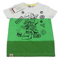 Bílo-zelené tričko s Lego Ninjago