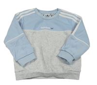 Svetlošedá -svetlomodrá mikina s logom Adidas