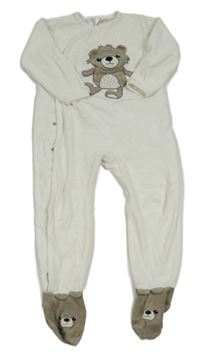 Bílý sametový overal s medvědem H&M