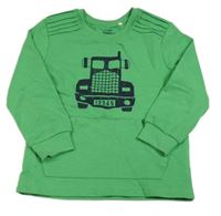 Zelená mikina s nákladiakom Topolino