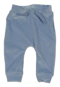 Svetlomodré rebrované plyšové tepláky Nutmeg