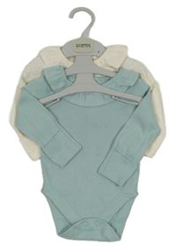 Nové - 2x body s límečkem - světlezelené + smetanové puntíkaté M&S