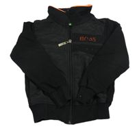 Černá šusťákovo/tepláková propínací mikina Hugo Boss