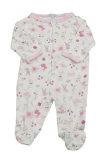 Biely kvetovaný overal s králikmi