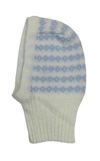 Bílo-světlemodrá kukla so vzorom