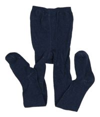 Tmavomodré melírované punčocháče Primark